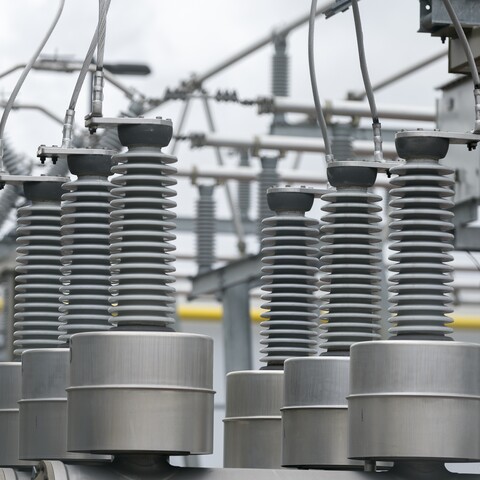 Electric conductors at a paper mill.